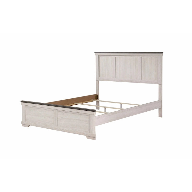Set camera da letto 6 pezzi pannellato crema e marrone