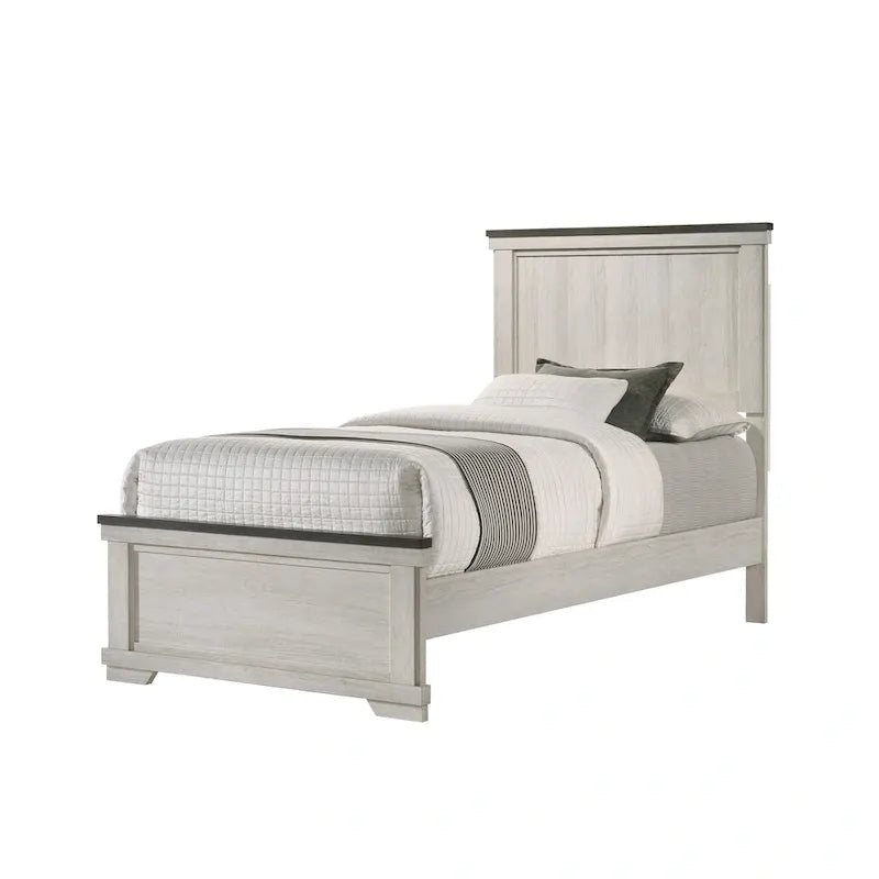 Set camera da letto 6 pezzi pannellato crema e marrone