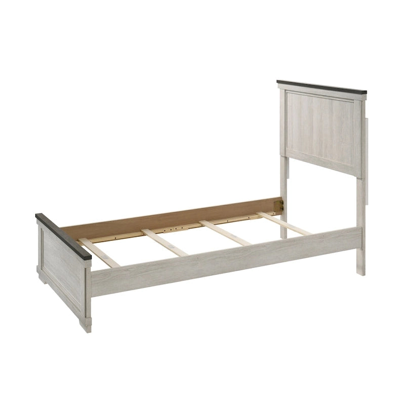 Set camera da letto 6 pezzi pannellato crema e marrone