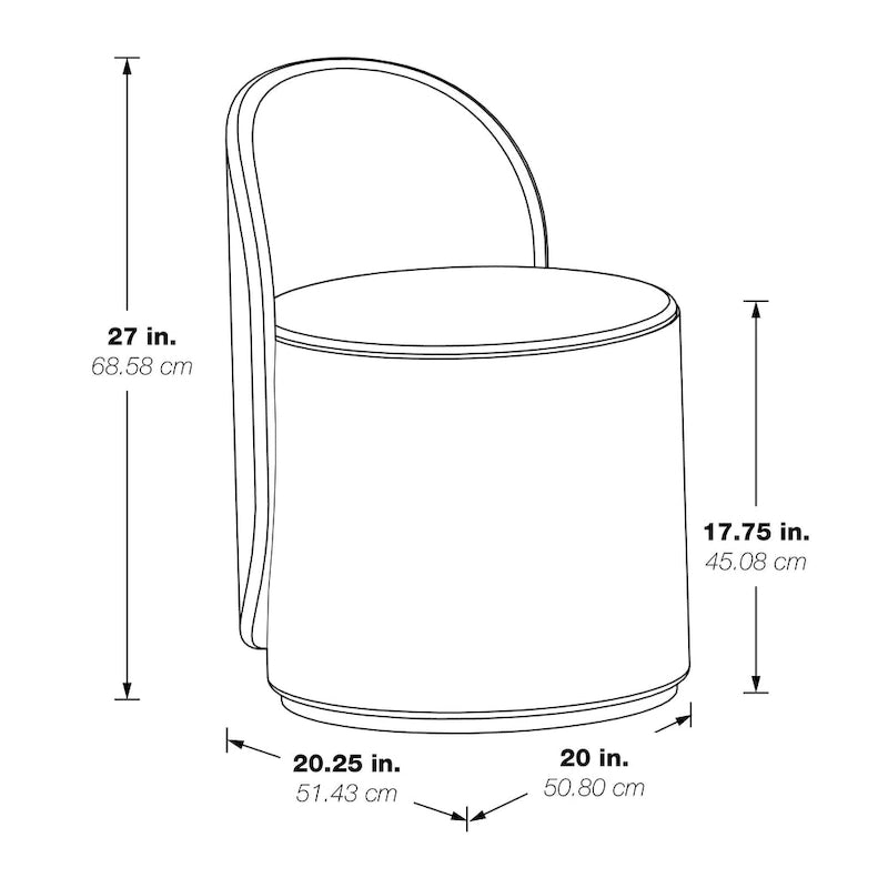 Sedia Girevole da Toilette con Altezza Regolabile