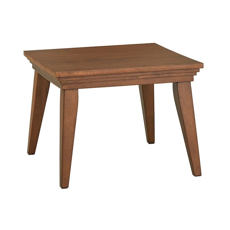 Tavolino d'appoggio in legno massiccio con ripiano inferiore