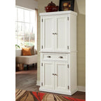 Homestyles Nantucket Sanded Off-White Pantry with Four Doors - N/A