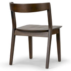 Set di 2 sedie da pranzo in legno massello marrone scuro con schienale curvo
