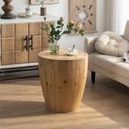 Tavolino da caffè in legno a forma di tamburo a secchiello in stile vintage