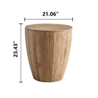 Tavolino da caffè in legno a forma di tamburo a secchiello in stile vintage