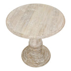 Tavolino rotondo in legno di mango naturale - 24 pollici