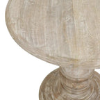 Tavolino rotondo in legno di mango naturale - 24 pollici