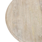 Tavolino rotondo in legno di mango naturale - 24 pollici