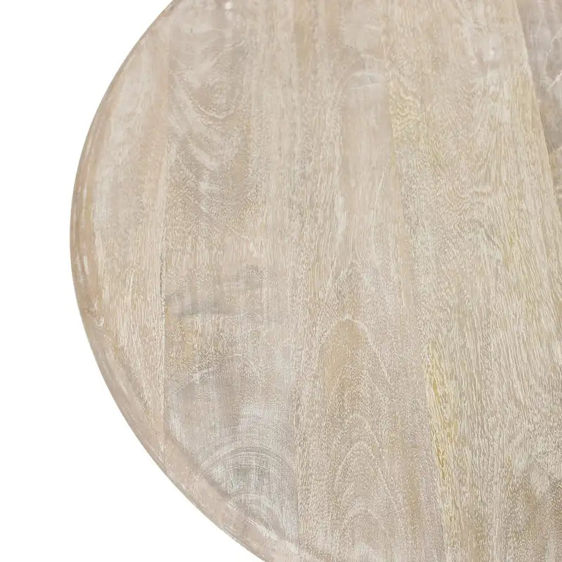Tavolino rotondo in legno di mango naturale - 24 pollici