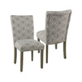 Set di 2 sedie da pranzo Parsons con motivo geometrico - Grigio cenere