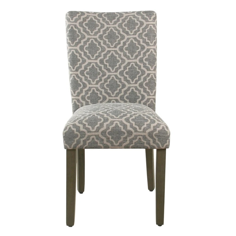 Set di 2 sedie da pranzo Parsons con motivo geometrico - Grigio cenere