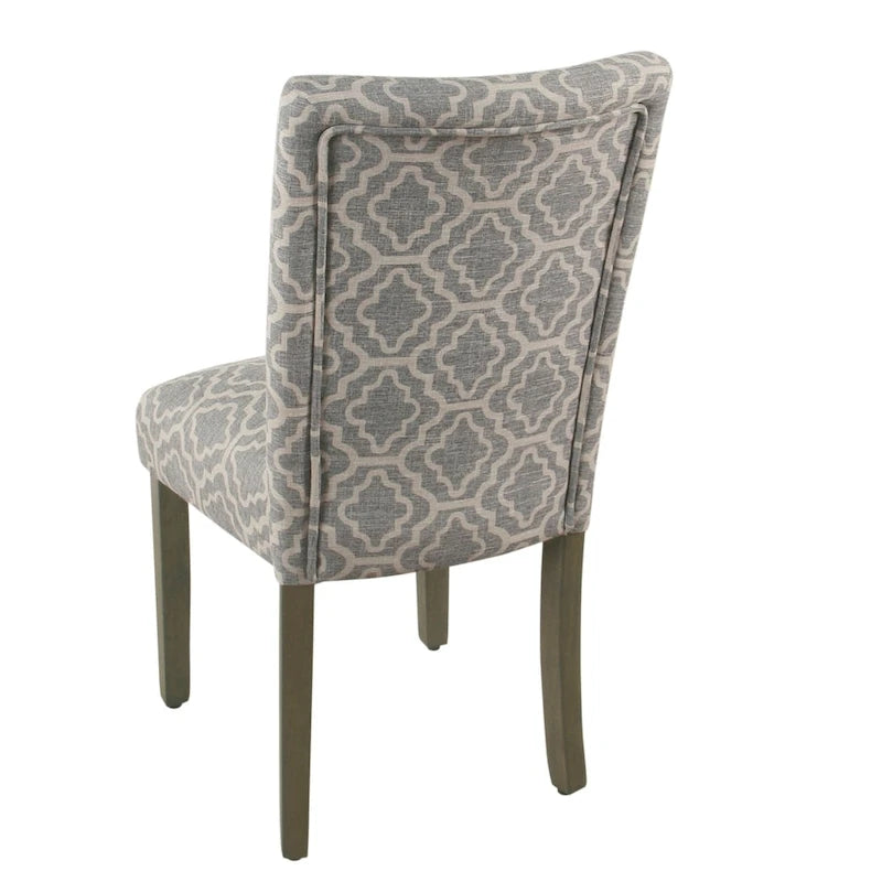 Set di 2 sedie da pranzo Parsons con motivo geometrico - Grigio cenere