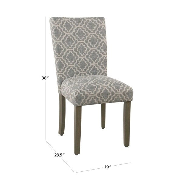 Set di 2 sedie da pranzo Parsons con motivo geometrico - Grigio cenere