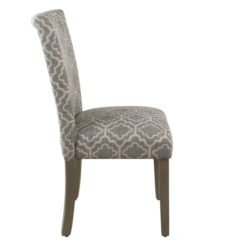 Set di 2 sedie da pranzo Parsons con motivo geometrico - Grigio cenere