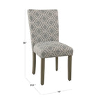 Set di 2 sedie da pranzo Parsons con motivo geometrico - Grigio cenere