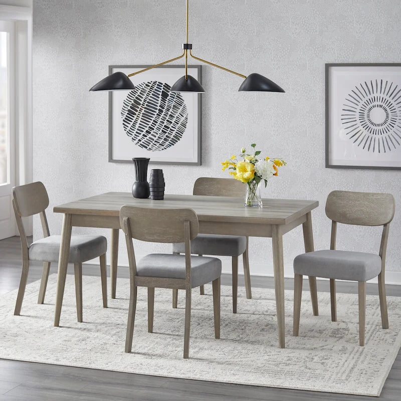 Set da pranzo da 5 pezzi con tavolo e 4 sedie imbottite