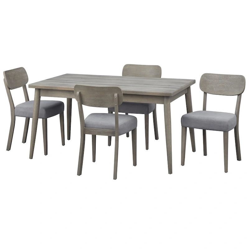 Set da pranzo da 5 pezzi con tavolo e 4 sedie imbottite