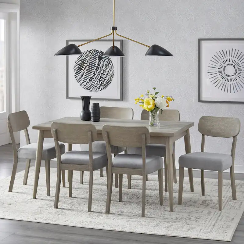 Set da pranzo da 5 pezzi con tavolo e 4 sedie imbottite