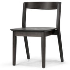 Set di 2 sedie da pranzo in legno massello nero con schienale curvo