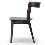 Set di 2 sedie da pranzo in legno massello nero con schienale curvo