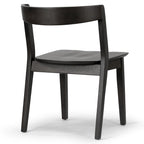 Set di 2 sedie da pranzo in legno massello nero con schienale curvo