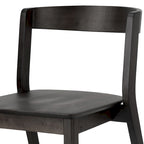 Set di 2 sedie da pranzo in legno massello nero con schienale curvo