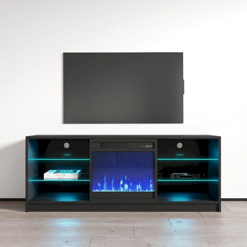 Supporto TV per caminetto elettrico da 58 pollici - Design moderno