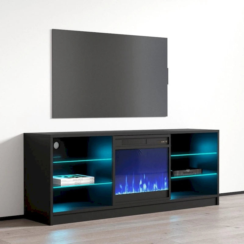 Supporto TV per caminetto elettrico da 58 pollici - Design moderno