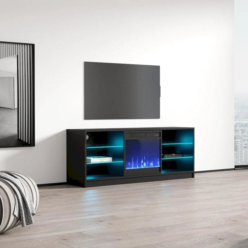 Supporto TV per caminetto elettrico da 58 pollici - Design moderno