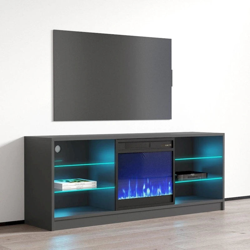 Supporto TV per caminetto elettrico da 58 pollici - Design moderno