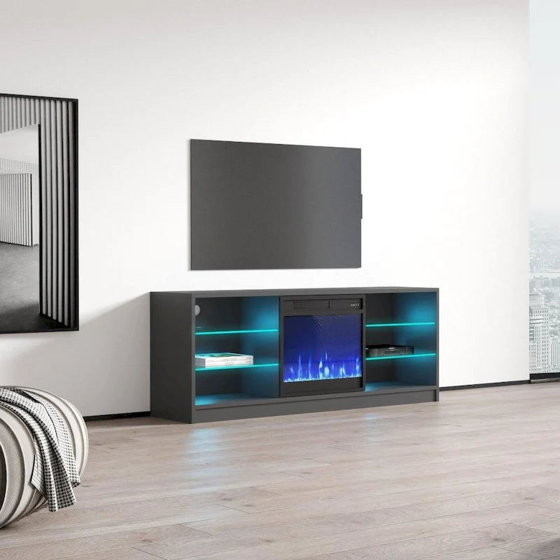 Supporto TV per caminetto elettrico da 58 pollici - Design moderno