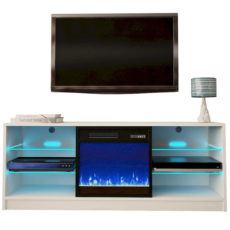 Supporto TV per caminetto elettrico da 58 pollici - Design moderno