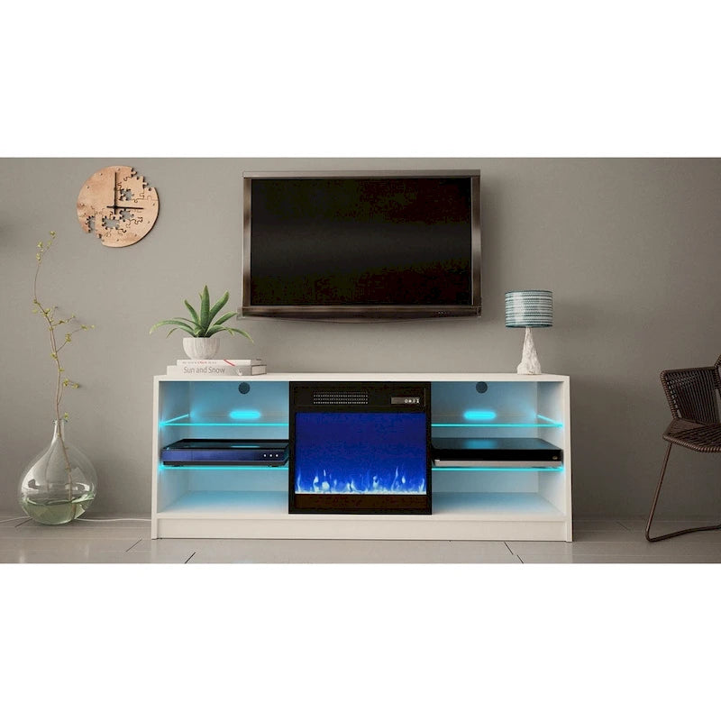 Supporto TV per caminetto elettrico da 58 pollici - Design moderno