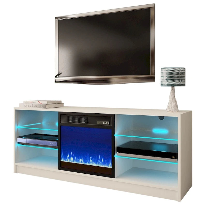 Supporto TV per caminetto elettrico da 58 pollici - Design moderno