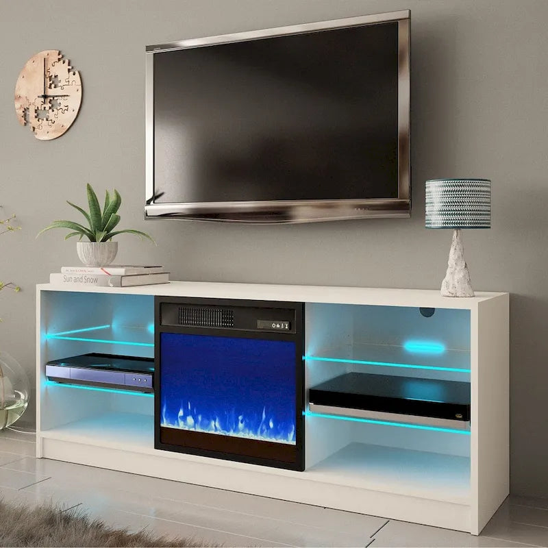 Supporto TV per caminetto elettrico da 58 pollici - Design moderno