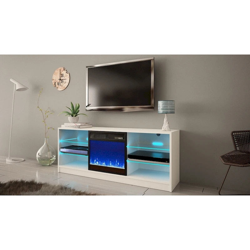 Supporto TV per caminetto elettrico da 58 pollici - Design moderno
