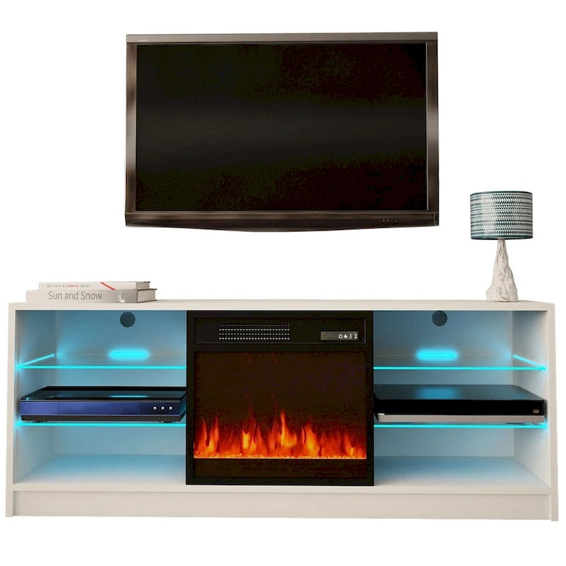 Supporto TV per caminetto elettrico da 58 pollici - Design moderno