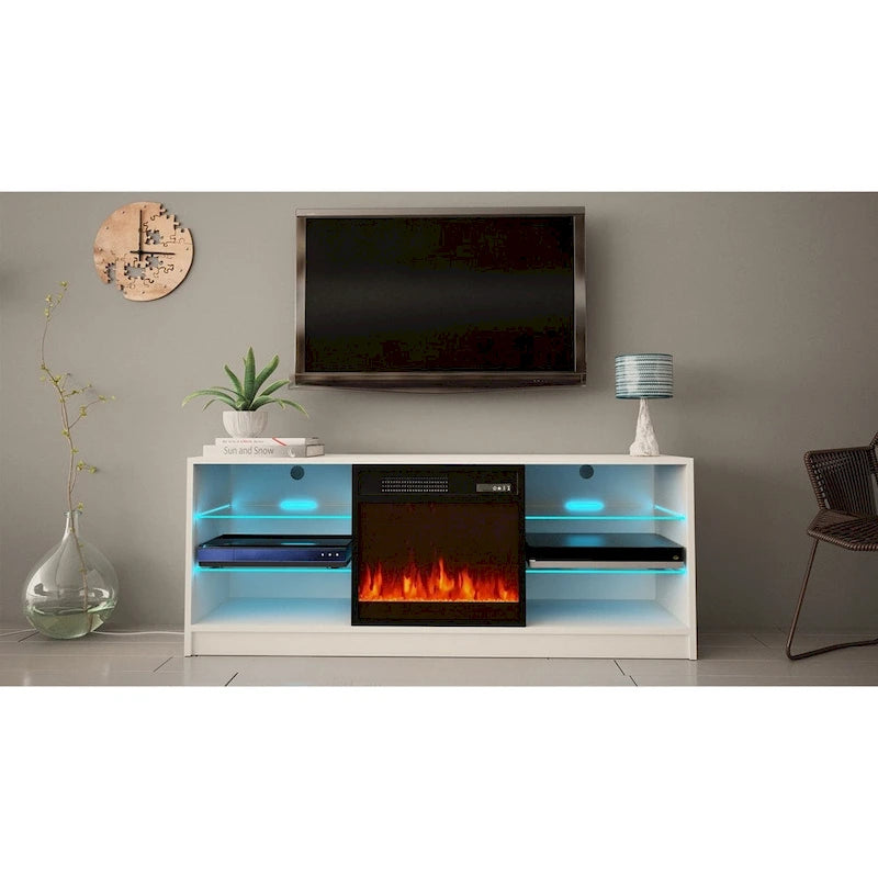 Supporto TV per caminetto elettrico da 58 pollici - Design moderno
