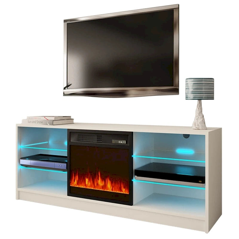 Supporto TV per caminetto elettrico da 58 pollici - Design moderno