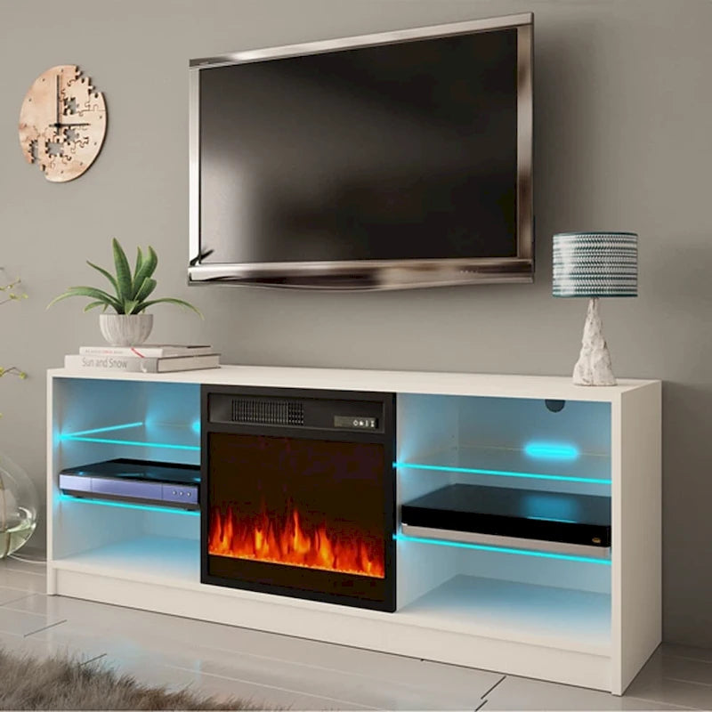 Supporto TV per caminetto elettrico da 58 pollici - Design moderno