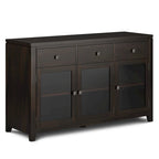 Credenza a buffet moderna in legno massello, larga 54 pollici, in mogano