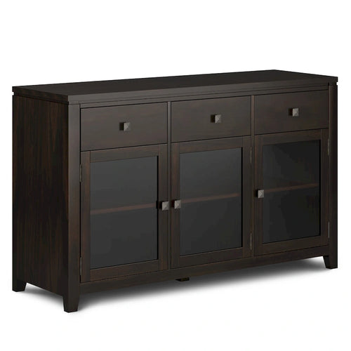 Credenza a buffet moderna in legno massello, larga 54 pollici, in mogano
