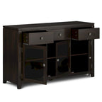 Credenza a buffet moderna in legno massello, larga 54 pollici, in mogano