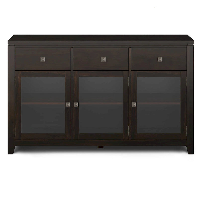 Credenza a buffet moderna in legno massello, larga 54 pollici, in mogano