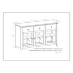 Credenza a buffet moderna in legno massello, larga 54 pollici, in mogano