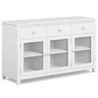 Credenza a buffet moderna in legno massello, larga 54 pollici, in mogano