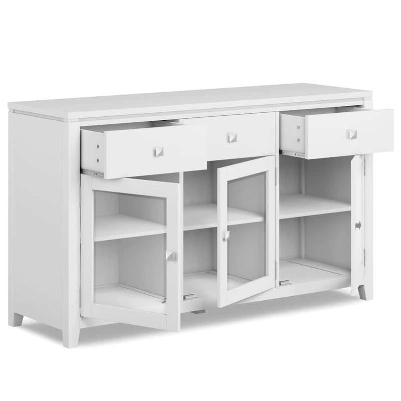 Credenza a buffet moderna in legno massello, larga 54 pollici, in mogano