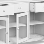 Credenza a buffet moderna in legno massello, larga 54 pollici, in mogano