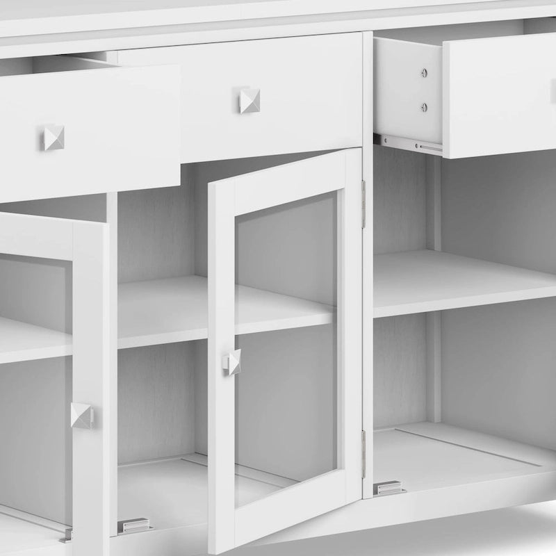 Credenza a buffet moderna in legno massello, larga 54 pollici, in mogano