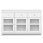 Credenza a buffet moderna in legno massello, larga 54 pollici, in mogano